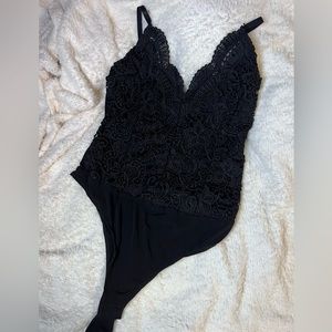 Black lace bodysuit